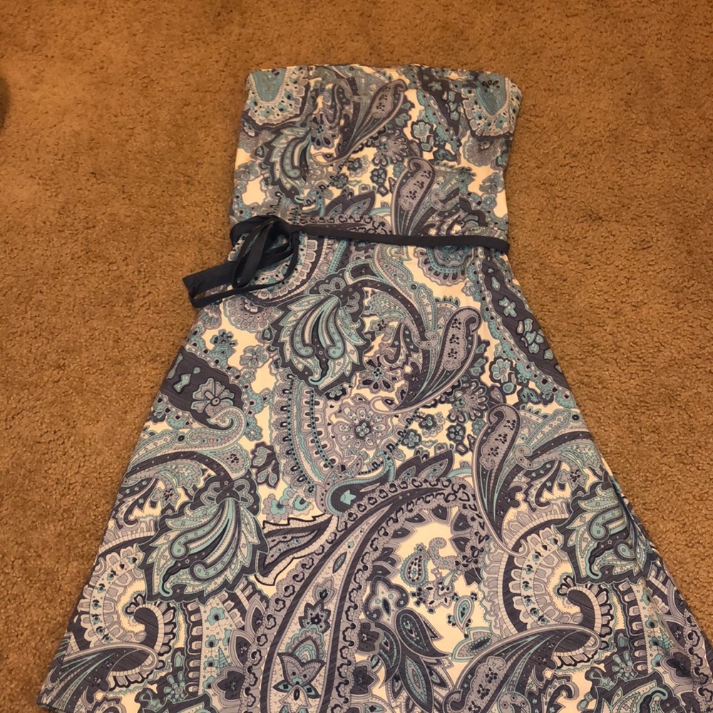 Strapless Paisley Dress